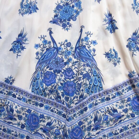 NWT SPELL Hotel Paradiso Strappy Maxi in Bluebird Print A-line Tank Dress S - Picture 7 of 9